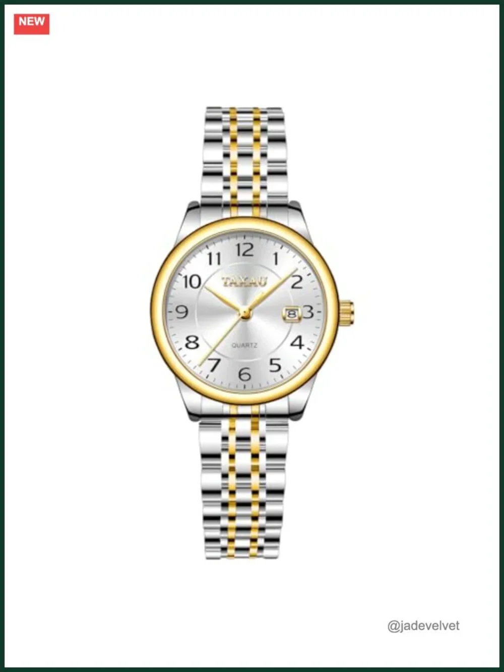 Elegant Waterproof Ladies Dress Watch with Date Large Arabic Numerals Quartz
